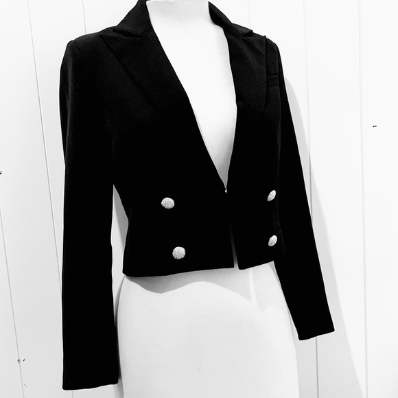 Generation Love Olivia double breasted crop blazer size 3 black - Picture 1 of 15